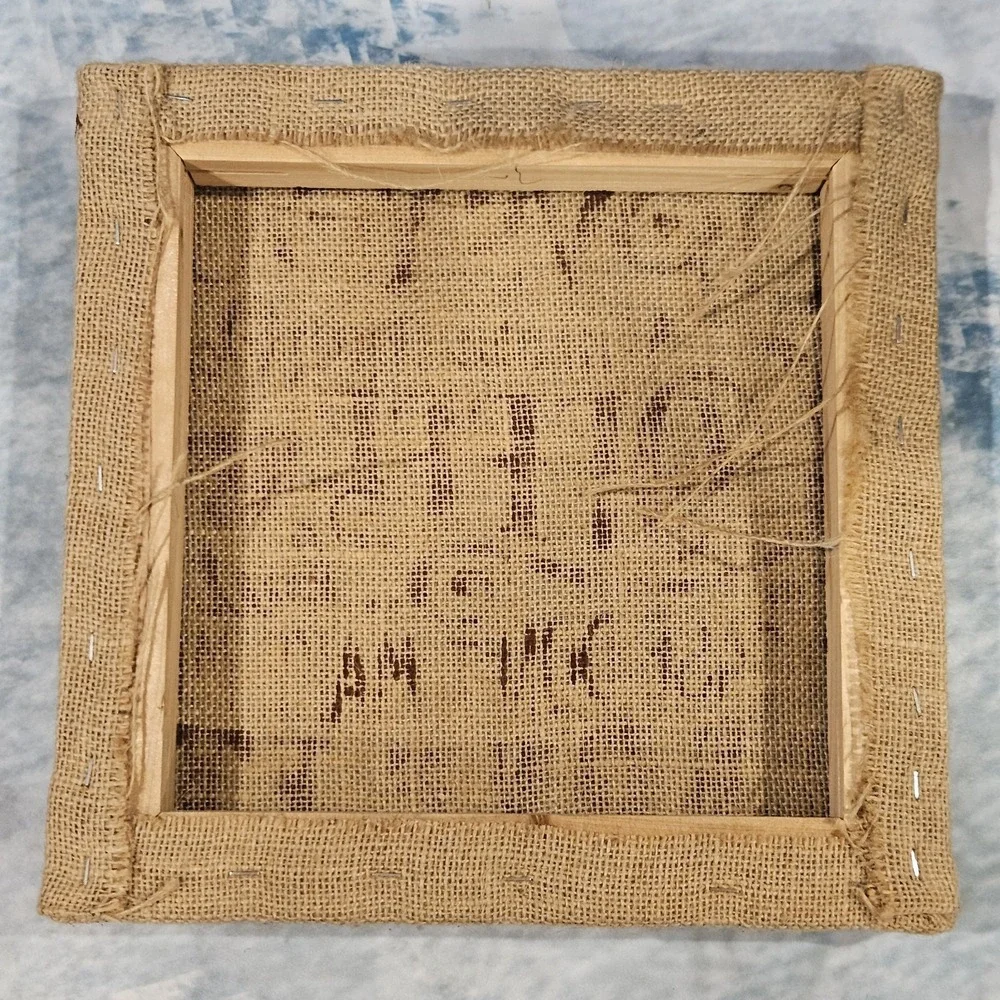Handmade Coffee Quote Wall Decor Cross Stitch Framed Sign Farmhouse‎ Kitchen